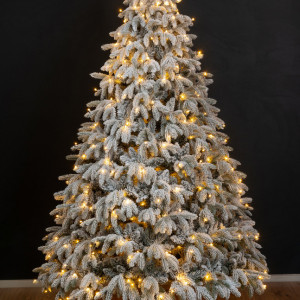 Искусственная елка Камчатская заснеженная 400 см., 1559 теплых белых Led ламп., литая хвоя+пвх, ЕлкиТорг (134400)