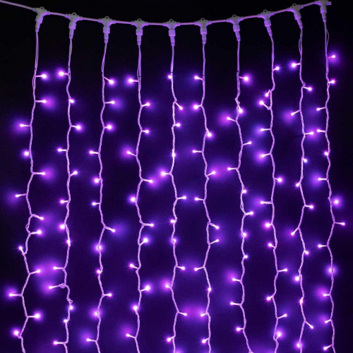 Светодиодный занавес 3*1 м., 350 разноцветных LED ламп, 24В., каучуковый белый провод, IP65, (AUG350-8-1EPRGB) в Санкт-Петербурге