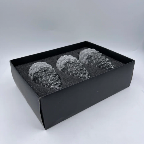 Набор елочных шишек Лесная прохлада 14х6 см., черный, стекло, 3 шт., Christmas DeLuxe (13120-1) в Санкт-Петербурге