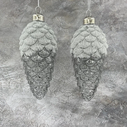 Набор елочных шишек Лесная прохлада 14х6 см., черный, стекло, 3 шт., Christmas DeLuxe (13120-1) в Санкт-Петербурге