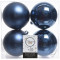 Набор пластиковых шаров Прага 100 мм, синий, 4 шт, Kaemingk (022186)