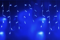 Светодиодная бахрома 108 синих LED ламп, 3*0.6 м., 220В, прозрачный провод, Teamprof (TPF-i3*0.6-CT/B)