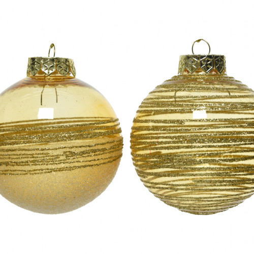 Набор пластиковых шаров Золотая Нить 80  мм., золотой, 12 шт., Kaemingk (025759) 