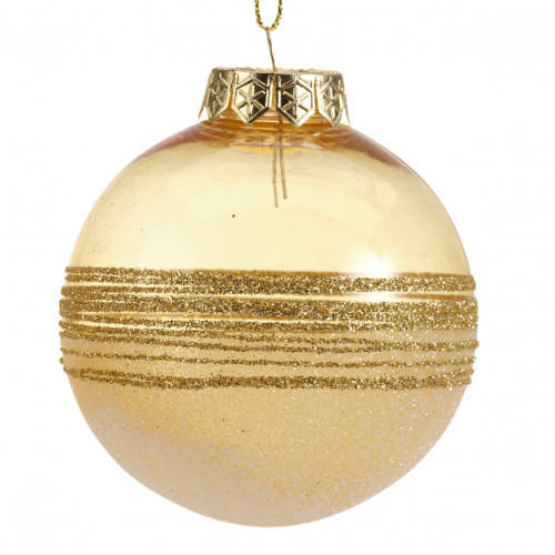 Набор пластиковых шаров Золотая Нить 80  мм., золотой, 12 шт., Kaemingk (025759) 