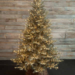 Ель Леара 230 см., 1100 LED ламп, Литая хвоя+ПВХ, серебристая, Black Box (74452)