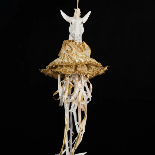 Винтажное украшение Царская лошадь в пачке 19*45 см., белый, Christmas DeLuxe (13659) в Санкт-Петербурге