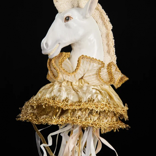 Винтажное украшение Царская лошадь в пачке 19*45 см., белый, Christmas DeLuxe (13659) в Санкт-Петербурге