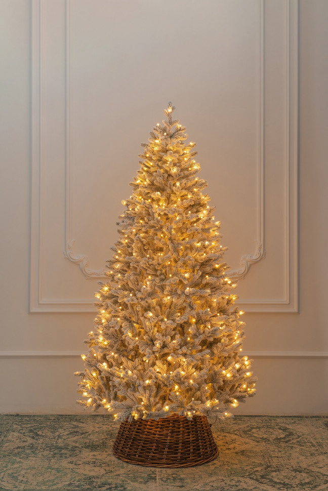 Искусственная елка Алтайская заснеженная 270 см., 760 теплых-белых Led ламп, 100% литая хвоя, ЕлкиТорг (203270)