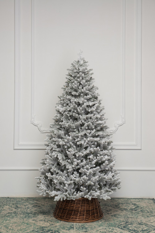 Искусственная елка Алтайская заснеженная 270 см., 760 теплых-белых Led ламп, 100% литая хвоя, ЕлкиТорг (203270)