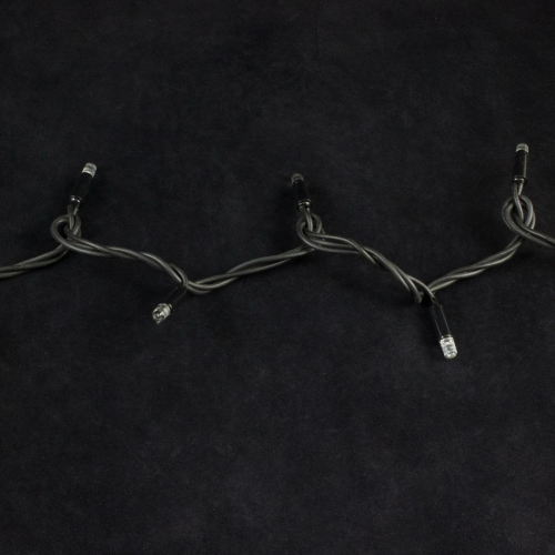 Светодиодная нить с мерцающим диодом 20 м., 200 холодных белых LED, черный каучук, IP 65, соединяемая, Winner (w.01.7B.200.F+)