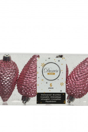 Пластиковая елочная игрушка Шишка карамельная 80 мм., 6 шт., Kaemingk (028657)