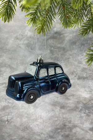 Елочное украшение Ретро авто синий, пластик, 12 см., 1 шт., Christmas DeLuxe (87773)