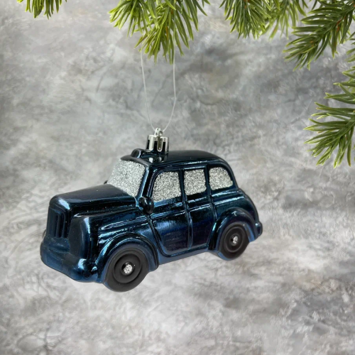 Елочное украшение Ретро авто синий, пластик, 12 см., 1 шт., Christmas DeLuxe (87773)