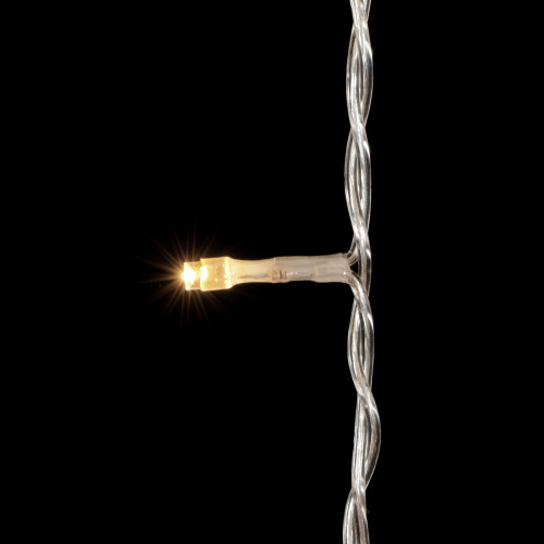 Гирлянда Занавес с Колпачком 2*2 м., Тепло-Белый с мерцанием белого диода 220В., 400 LED, Провод Прозрачный ПВХ, IP65, Laitcom (PCL402BLWCAP-10-2WW)