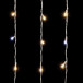 Гирлянда Занавес с Колпачком 2*2 м., Тепло-Белый с мерцанием белого диода 220В., 400 LED, Провод Прозрачный ПВХ, IP65, Laitcom (PCL402BLWCAP-10-2WW)