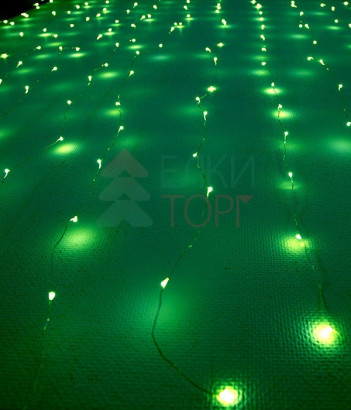 Светодиодный занавес Роса 1.6*1.6 м., 256 зеленых LED ламп, прозрачный провод, Beauty Led (Curtain 256-10-G)