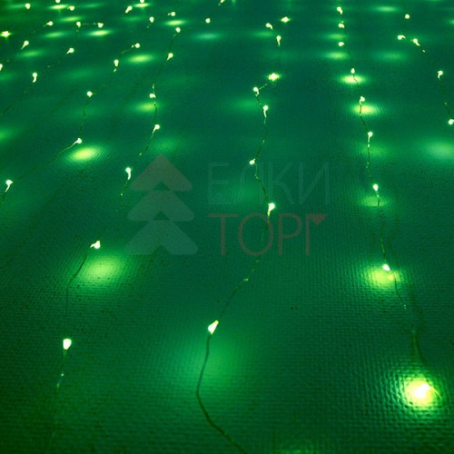 Светодиодный занавес Роса 1.6*1.6 м., 256 зеленых LED ламп, прозрачный провод, Beauty Led (Curtain 256-10-G)