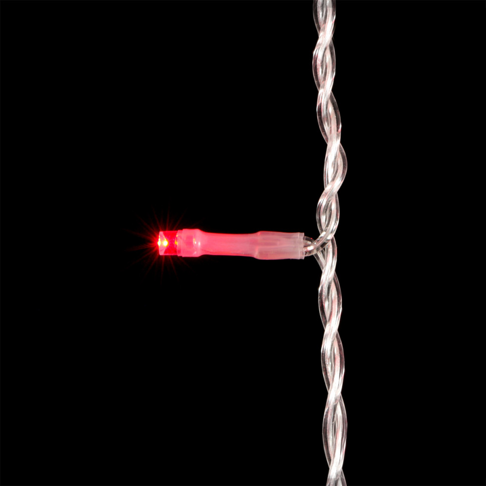 Светодиодная бахрома 3,1*0,5 м., 150 красных LED ламп, прозрачный провод ПВХ, Beauty led (PIL150-10-2R)