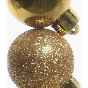 Набор пластиковых шаров Мерцание 30 мм, золото, 15 шт, Kaemingk (021670)