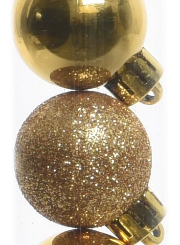 Набор пластиковых шаров Мерцание 30 мм, золото, 15 шт, Kaemingk (021670)