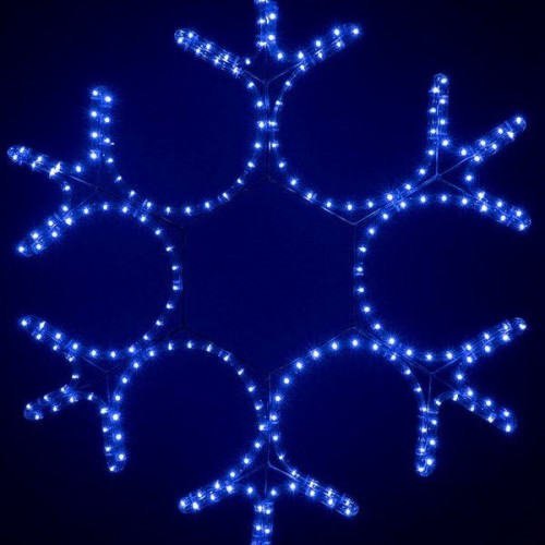 Светодиодная фигура Снежинка 80 см., 220V, 216 синих LED ламп, прозрачный дюралайт, BEAUTY LED (LC-1