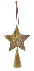 Подвеска на елку Рождественская Звезда 8*19 см, золотой, Kaemingk (385526/1)