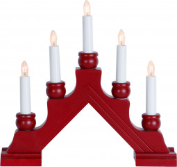 Горка рождественская Карина, 5 ламп, 28х30 см., красный, Star Trading (275-45)