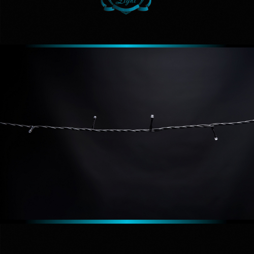 Светодиодная нить с мерцающим диодом 100 м., 1000 холодных белых LED, черный ПВХ, IP 54, соединяемая, Winner (w.01.6B.1000.F+)