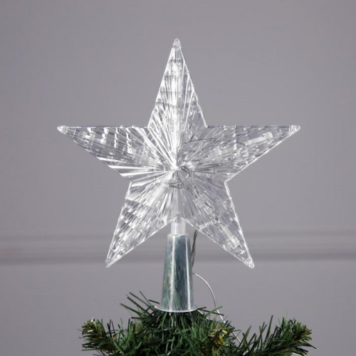 Светодиодная макушка Звезда золотая 16 см., 10 LED, батарейки ААх2, Luazon Lighting (9424091)