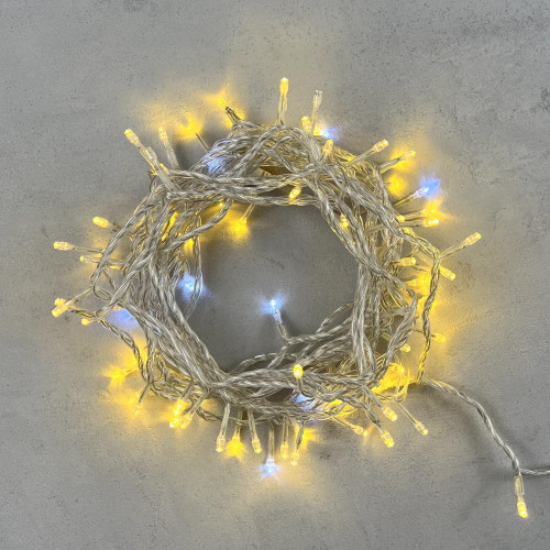 Светодиодная нить 100 шампань LED ламп с мерцанием, 10 м., 24В., прозрачный провод ПВХ, Beauty Led (PST100BLW-10-1CH)