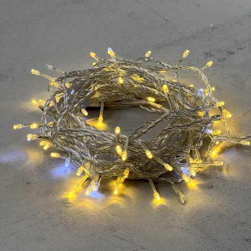 Светодиодная нить 100 шампань LED ламп с мерцанием, 10 м., 24В., прозрачный провод ПВХ, Beauty Led (PST100BLW-10-1CH)