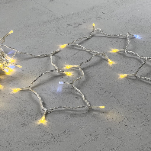 Светодиодная нить 100 шампань LED ламп с мерцанием, 10 м., 24В., прозрачный провод ПВХ, Beauty Led (PST100BLW-10-1CH)