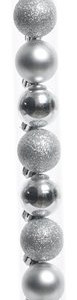 Набор пластиковых шаров Мерцание 30 мм, серебро, 15 шт, Kaemingk (021671)