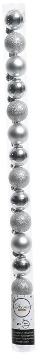 Набор пластиковых шаров Мерцание 30 мм, серебро, 15 шт, Kaemingk (021671) в Ростове-на-Дону
