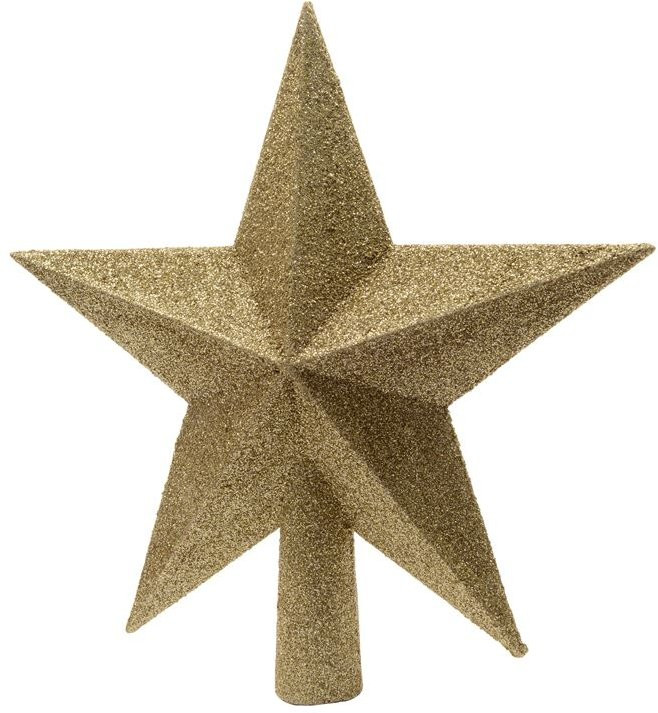Елочная макушка Звезда золотая, пластик, 19 см, KAEMINGK (029540)