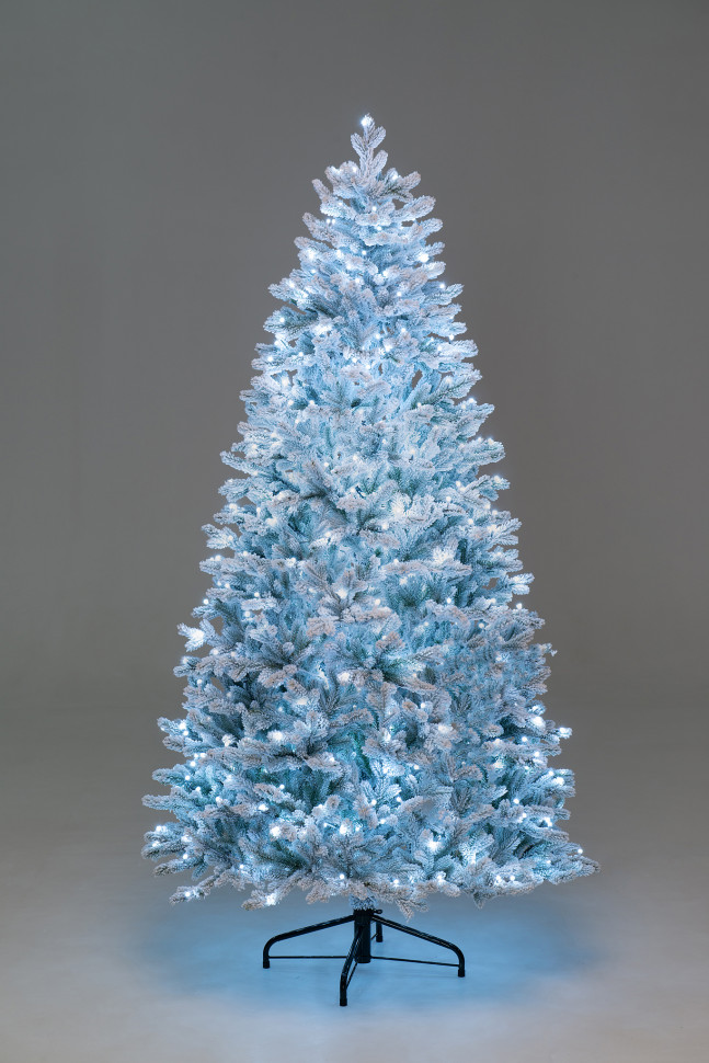 Искусственная елка Алтайская заснеженная 180 см., 330 холодных-белых Led ламп, 100% литая хвоя, ЕлкиТорг (177180) в Казани