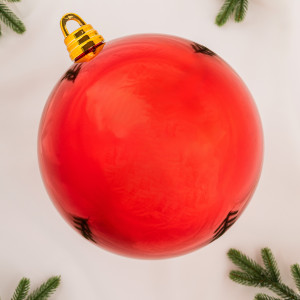 Шар пластиковый глянцевый 500 мм., красный, ЕлкиТорг (150901)