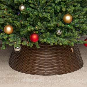 Корзина под елку Премиум Царская Лоза 65*48*30 см., разборная, лесной орех, ЕлкиТорг (65-222)