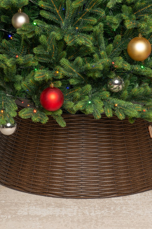 Корзина под елку Премиум Царская Лоза 65*48*30 см., разборная, лесной орех, ЕлкиТорг (65-222)