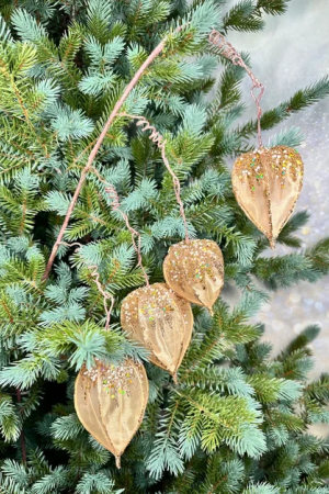 Ветвь Физалис бронза 69 см., 1 шт., Christmas DeLuxe (86673) 