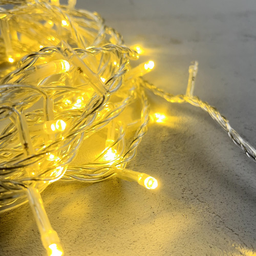 Светодиодная нить 100 шампань LED ламп с мерцанием, 10 м., 24В., прозрачный провод ПВХ, Beauty Led (PST100BL-10-1CH)