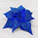 Декоративный цветок Пуансеттия 30 см., синий с блестками, на клипсе, Christmas DeLuxe (87137) в Санкт-Петербурге