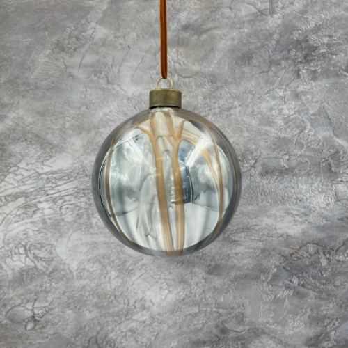 Набор стеклянных шаров Акварель темно-серая 100 мм., 4 шт., Christmas DeLuxe (13005)