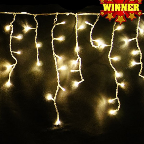 Электрическая гирлянда Бахрома 4м 250led теплый белый с бликами Winner (02.6Т.250WW)