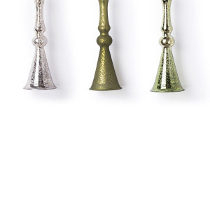 Винтажное стеклянное украшение Перезвон 20 см., шалфей, Karlsbach (14462/2)