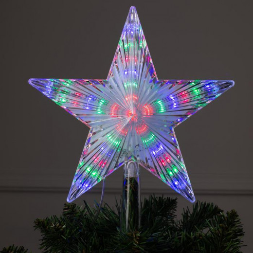 Светодиодная макушка Звезда мульти 22 см., 30 LED, провод 2 м., 220 В., Luazon Lighting (1077217) — 