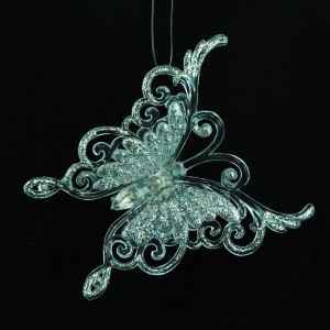 Украшение &quot;Бабочка&quot;цвет серебро 12 см. (150028)