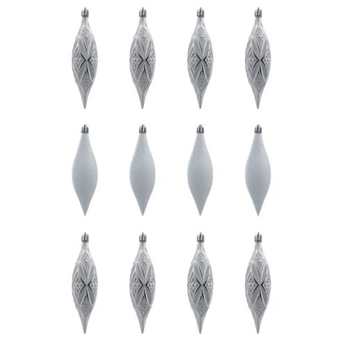 Набор винтажных сосулек  Саламандра 15 см., белый,  пластик, 12 шт., Christmas DeLuxe (89291) в Санкт-Петербурге