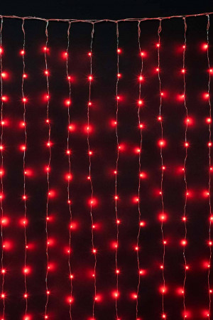 Светодиодный занавес Роса 1.6*1.6 м., 256 красных LED ламп, прозрачный провод, Beauty Led (Curtain 256-10-R)