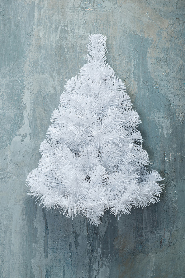 Искусственная елка Настенная белая 60 см., мягкая хвоя ПВХ, ЕлкиТорг (106060)